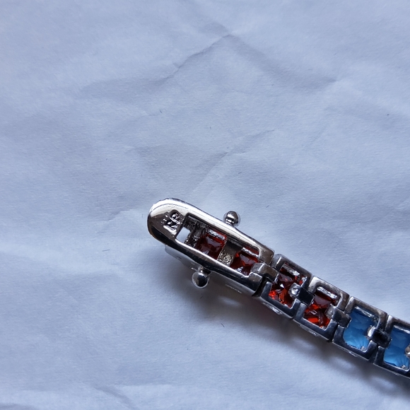 Sterling Silver RP Simulated Gemstone Bracelet - Picture 9 of 9